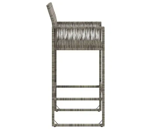 Dārza Bāra Krēsli, 2 Gab., Pelēka Pe Rotangpalma Vidaxl