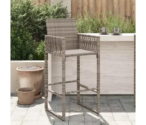 Dārza Bāra Krēsli, 2 Gab., Pelēka Pe Rotangpalma Vidaxl