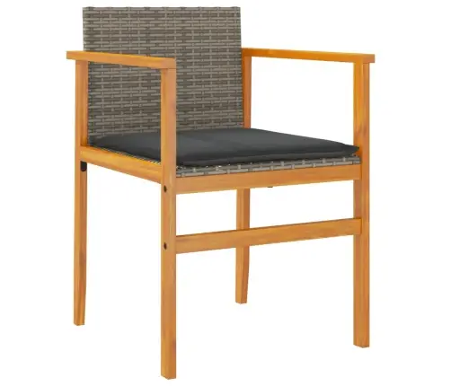 Dārza Krēsli, Matrači, 2 Gab., Pelēka Pe Rotangpalma, Masīvkoks Vidaxl