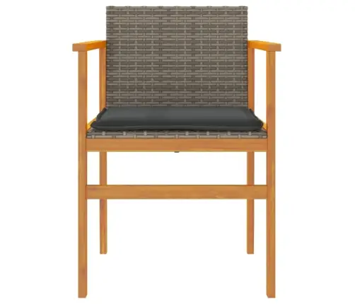 Dārza Krēsli, Matrači, 2 Gab., Pelēka Pe Rotangpalma, Masīvkoks Vidaxl