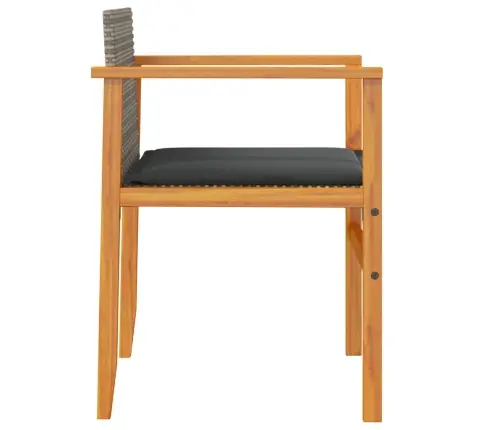 Dārza Krēsli, Matrači, 2 Gab., Pelēka Pe Rotangpalma, Masīvkoks Vidaxl