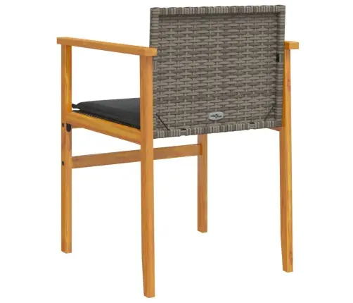 Dārza Krēsli, Matrači, 2 Gab., Pelēka Pe Rotangpalma, Masīvkoks Vidaxl