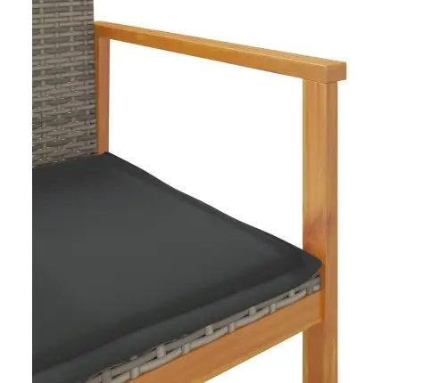 Dārza Krēsli, Matrači, 2 Gab., Pelēka Pe Rotangpalma, Masīvkoks Vidaxl