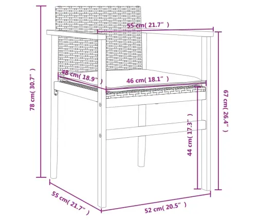 Dārza Krēsli, Matrači, 2 Gab., Bēša Pe Rotangpalma, Masīvkoks Vidaxl