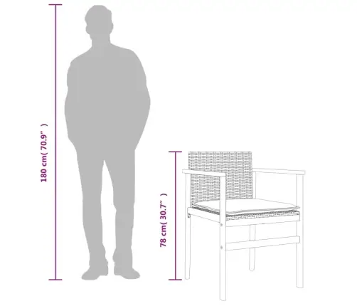 Dārza Krēsli, Matrači, 2 Gab., Bēša Pe Rotangpalma, Masīvkoks Vidaxl