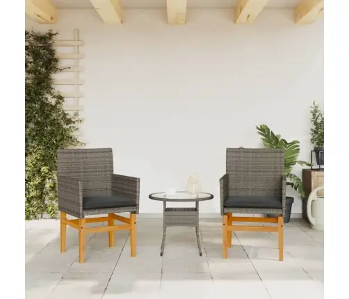 Dārza Krēsli, Matrači, 2 Gab., Pelēka Pe Rotangpalma, Masīvkoks Vidaxl Dārza Krēsli, Matrači, 2 Gab., Pelēka Pe Rotangpalma, Masīvkoks Vidaxl