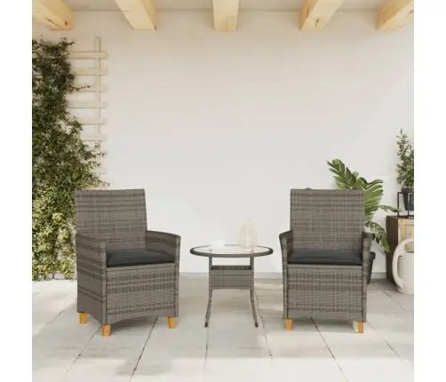 Dārza Krēsli, Matrači, 2 Gab., Pelēka Pe Rotangpalma, Masīvkoks Vidaxl