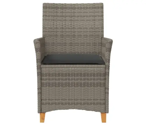 Dārza Krēsli, Matrači, 2 Gab., Pelēka Pe Rotangpalma, Masīvkoks Vidaxl