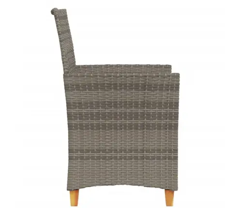 Dārza Krēsli, Matrači, 2 Gab., Pelēka Pe Rotangpalma, Masīvkoks Vidaxl