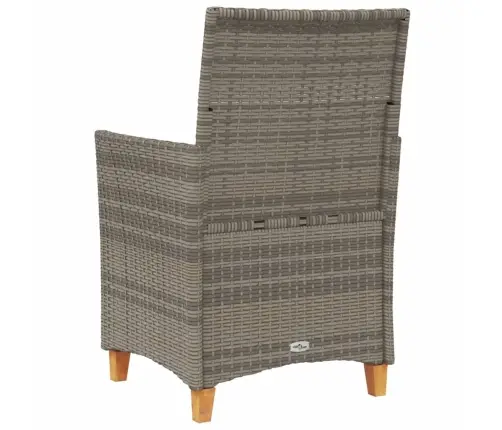 Dārza Krēsli, Matrači, 2 Gab., Pelēka Pe Rotangpalma, Masīvkoks Vidaxl