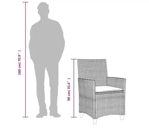 Dārza Krēsli, Matrači, 2 Gab., Pelēka Pe Rotangpalma, Masīvkoks Vidaxl