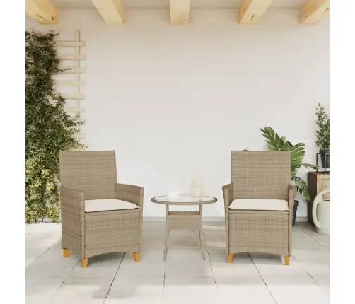 Dārza Krēsli, Matrači, 2 Gab., Bēša Pe Rotangpalma, Masīvkoks Vidaxl Dārza Krēsli, Matrači, 2 Gab., Bēša Pe Rotangpalma, Masīvkoks Vidaxl