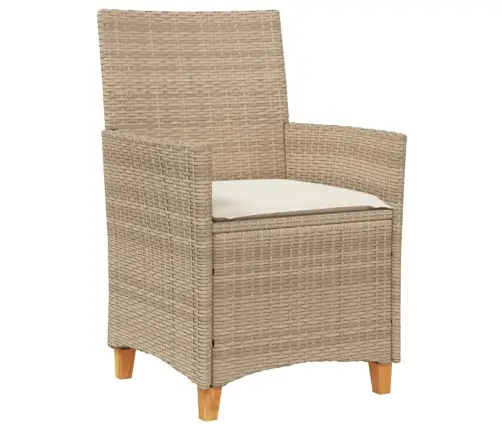 Dārza Krēsli, Matrači, 2 Gab., Bēša Pe Rotangpalma, Masīvkoks Vidaxl Dārza Krēsli, Matrači, 2 Gab., Bēša Pe Rotangpalma, Masīvkoks Vidaxl