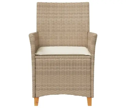 Dārza Krēsli, Matrači, 2 Gab., Bēša Pe Rotangpalma, Masīvkoks Vidaxl Dārza Krēsli, Matrači, 2 Gab., Bēša Pe Rotangpalma, Masīvkoks Vidaxl