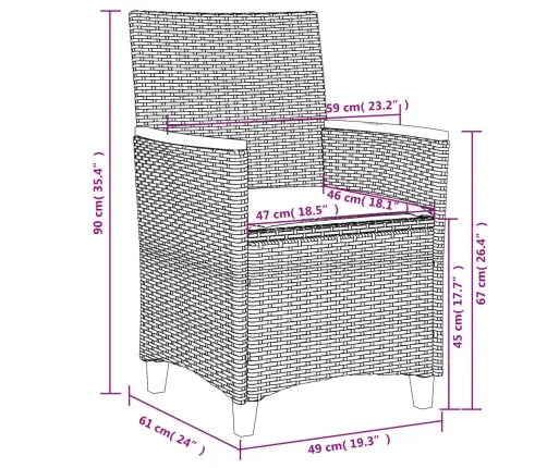 Dārza Krēsli, Matrači, 2 Gab., Pelēka Pe Rotangpalma, Masīvkoks Vidaxl Dārza Krēsli, Matrači, 2 Gab., Pelēka Pe Rotangpalma, Masīvkoks Vidaxl