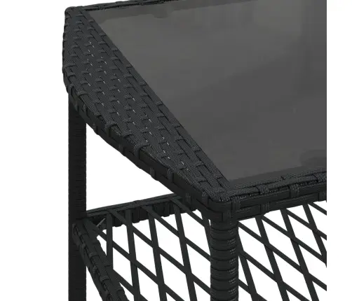 Sodo Komplektas Su Pagalvėlėmis, 4 Dalių, Juodas, Poliratanas