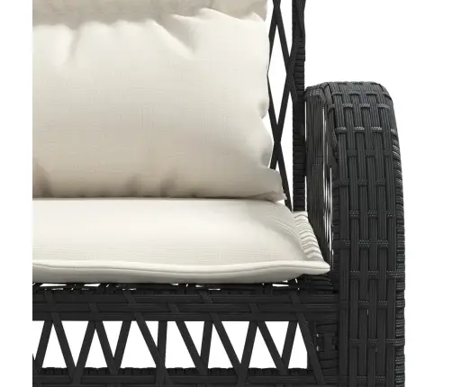 Sodo Komplektas Su Pagalvėlėmis, 4 Dalių, Juodas, Poliratanas