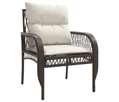 4-Daļīgs Dārza Dīvānu Komplekts, Matrači, Brūna Pe Rotangpalma Vidaxl