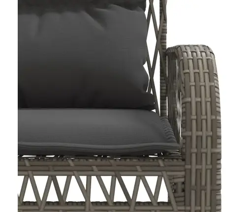 Sodo Komplektas Su Pagalvėlėmis, 4 Dalių, Pilkas, Poliratanas Sodo Komplektas Su Pagalvėlėmis, 4 Dalių, Pilkas, Poliratanas