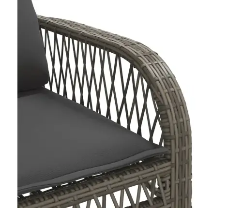 Sodo Komplektas Su Pagalvėlėmis, 4 Dalių, Pilkas, Poliratanas Sodo Komplektas Su Pagalvėlėmis, 4 Dalių, Pilkas, Poliratanas