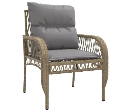 4-Daļīgs Dārza Dīvāna Komplekts, Matrači, Bēša Pe Rotangpalma Vidaxl