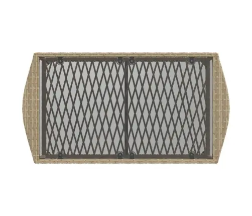 4-Daļīgs Dārza Dīvāna Komplekts, Matrači, Bēša Pe Rotangpalma Vidaxl