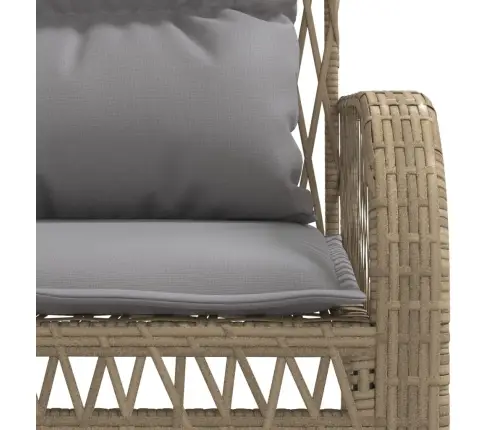 4-Daļīgs Dārza Dīvāna Komplekts, Matrači, Bēša Pe Rotangpalma Vidaxl