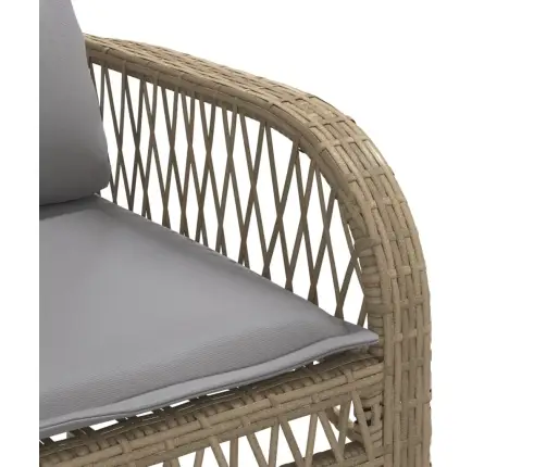 4-Daļīgs Dārza Dīvāna Komplekts, Matrači, Bēša Pe Rotangpalma Vidaxl