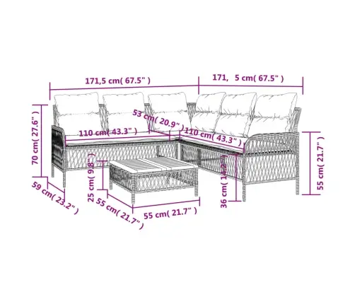 2-Daļīgs Dārza Dīvāna Komplekts Ar Matračiem, Pe Rotangpalma Vidaxl