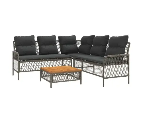 Sodo Komplektas Su Pagalvėlėmis, 2 Dalių, Pilkas, Poliratanas