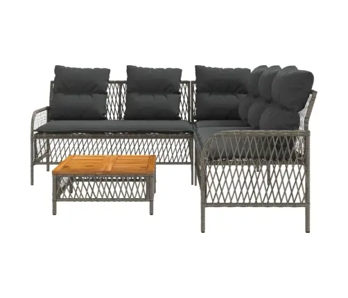 Sodo Komplektas Su Pagalvėlėmis, 2 Dalių, Pilkas, Poliratanas