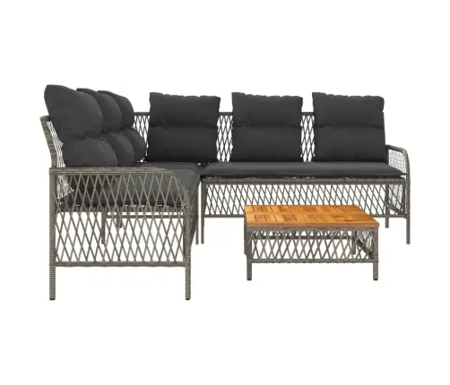 Sodo Komplektas Su Pagalvėlėmis, 2 Dalių, Pilkas, Poliratanas