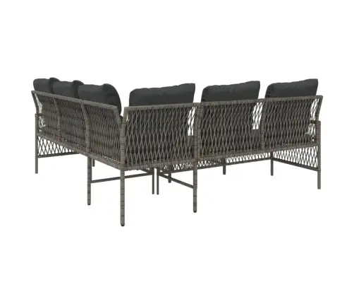 Sodo Komplektas Su Pagalvėlėmis, 2 Dalių, Pilkas, Poliratanas