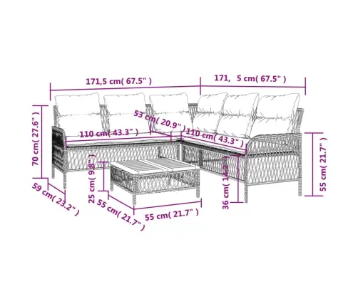 Sodo Komplektas Su Pagalvėlėmis, 2 Dalių, Pilkas, Poliratanas
