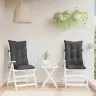 Kõrge Seljatoega Toolipadjad 2 Tk, Antratsiithall, 120X50X7 Cm