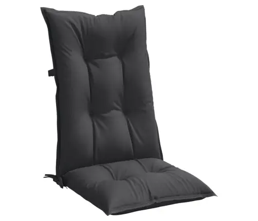 Kõrge Seljatoega Toolipadjad 2 Tk, Antratsiithall, 120X50X7 Cm