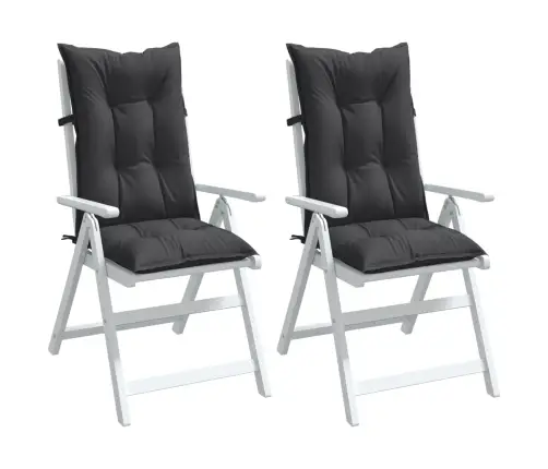 Kõrge Seljatoega Toolipadjad 2 Tk, Antratsiithall, 120X50X7 Cm