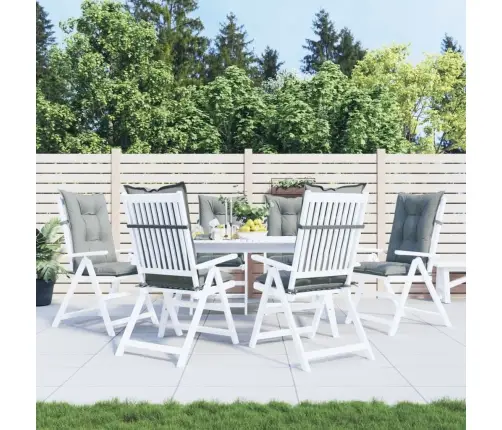 Kõrge Seljatoega Toolipadjad 6 Tk, Helehall, 120X50X7cm Kangas