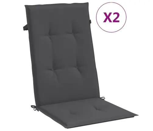 Dārza Krēslu Spilveni, 2 Gab., Antracītpelēki, 120X50X4 Cm Vidaxl