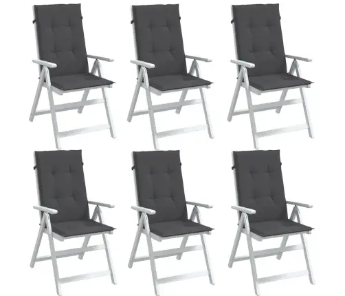 Dārza Krēslu Spilveni, 6 Gab., Antracītpelēki, 120X50X4 Cm Vidaxl