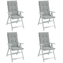 Kõrge Seljatoega Toolipadjad 4 Tk, Helehall, 120X50X4cm Kangas