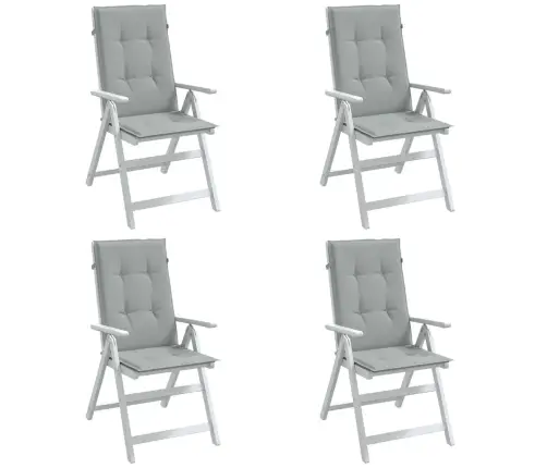 Kõrge Seljatoega Toolipadjad 4 Tk, Helehall, 120X50X4cm Kangas