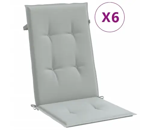Dārza Krēslu Spilveni, 6 Gab., Gaiši Pelēki, 120X50X4Cm, Audums Vidaxl