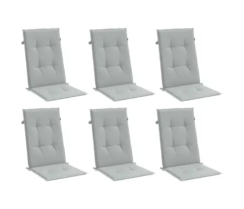 Dārza Krēslu Spilveni, 6 Gab., Gaiši Pelēki, 120X50X4Cm, Audums Vidaxl