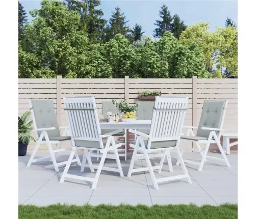 Dārza Krēslu Spilveni, 6 Gab., Gaiši Pelēki, 120X50X4Cm, Audums Vidaxl