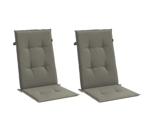 Dārza Krēslu Spilveni, 2 Gab., Tumši Pelēki, 120X50X4Cm, Audums Vidaxl