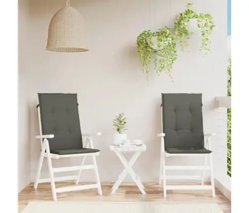 Dārza Krēslu Spilveni, 2 Gab., Tumši Pelēki, 120X50X4Cm, Audums Vidaxl