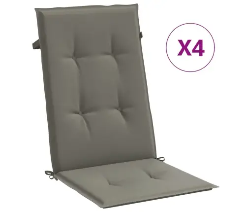Kėdės Pagalvėlės, 4Vnt., Tamsiai Pilkos, 120X50X4cm Audinys