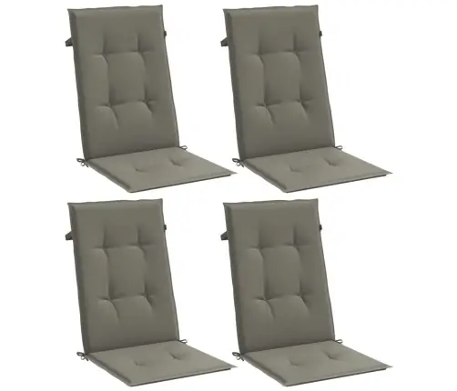 Kėdės Pagalvėlės, 4Vnt., Tamsiai Pilkos, 120X50X4cm Audinys