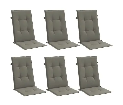 Dārza Krēslu Spilveni, 6 Gab., Tumši Pelēki, 120X50X4Cm, Audums Vidaxl